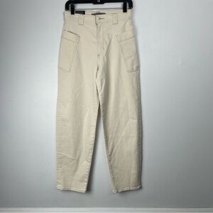 Joe's Barrel Leg Ecru Color Cream Size 27